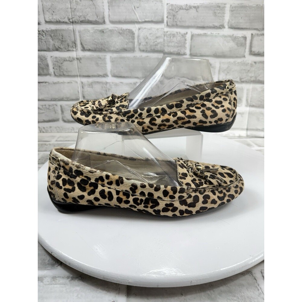 Sperry Top-Sider Women's Size 9 Leopard Print Driving Calf Hair Penny Loafers